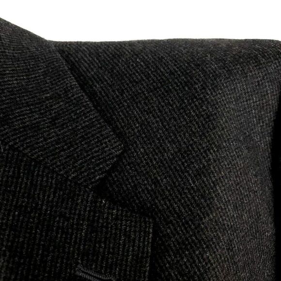 Joseph Abboud Flannel Wool 3 Button Sport Coat 42R OR Slim Fit 44R Gray Check - Picture 2 of 10